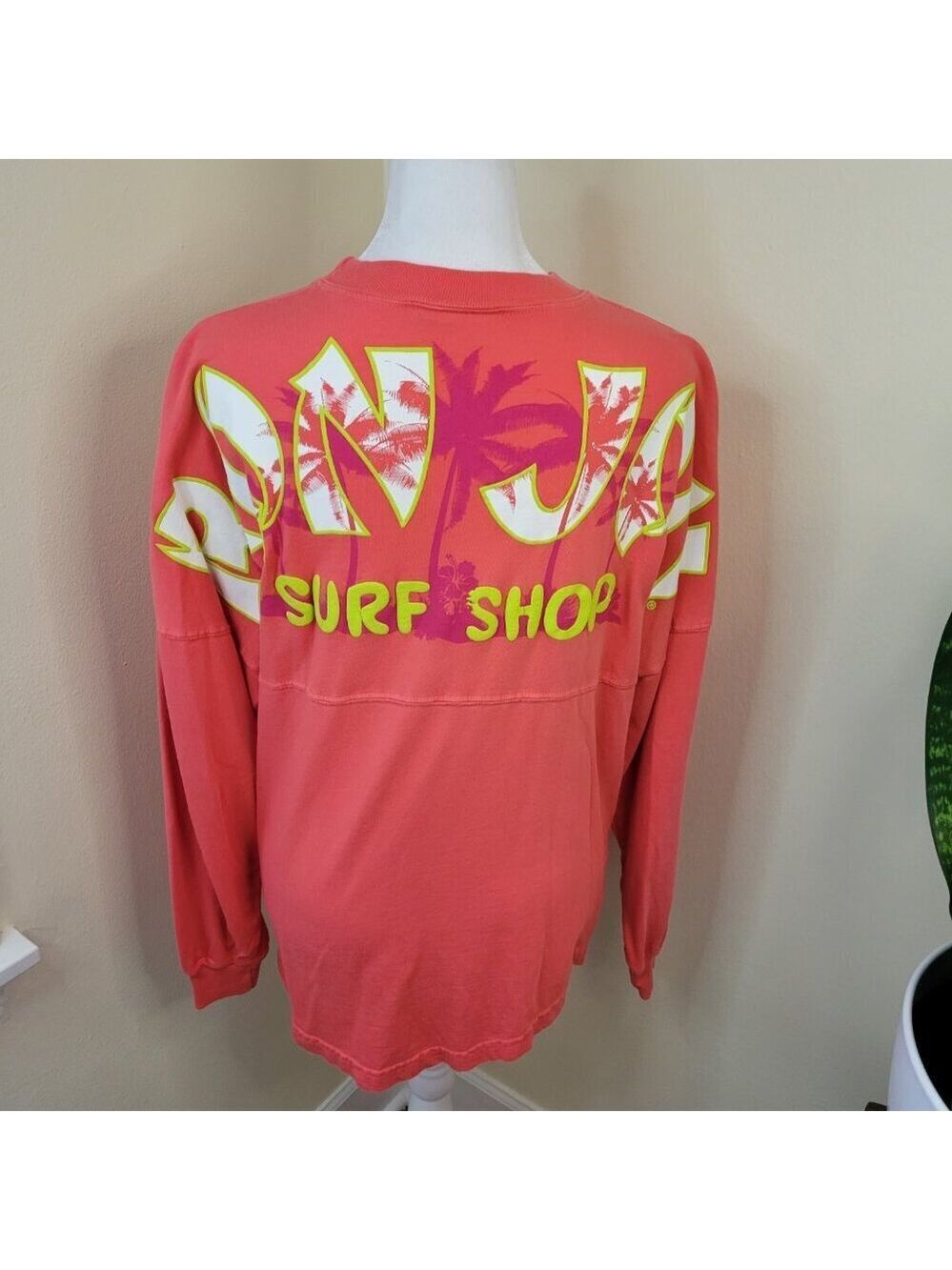 Ron Jon Surf Shop Heavy Weight Long Sleeve T-Shirt Coral Orange W/ Logo Size XS - Picture 4 of 16